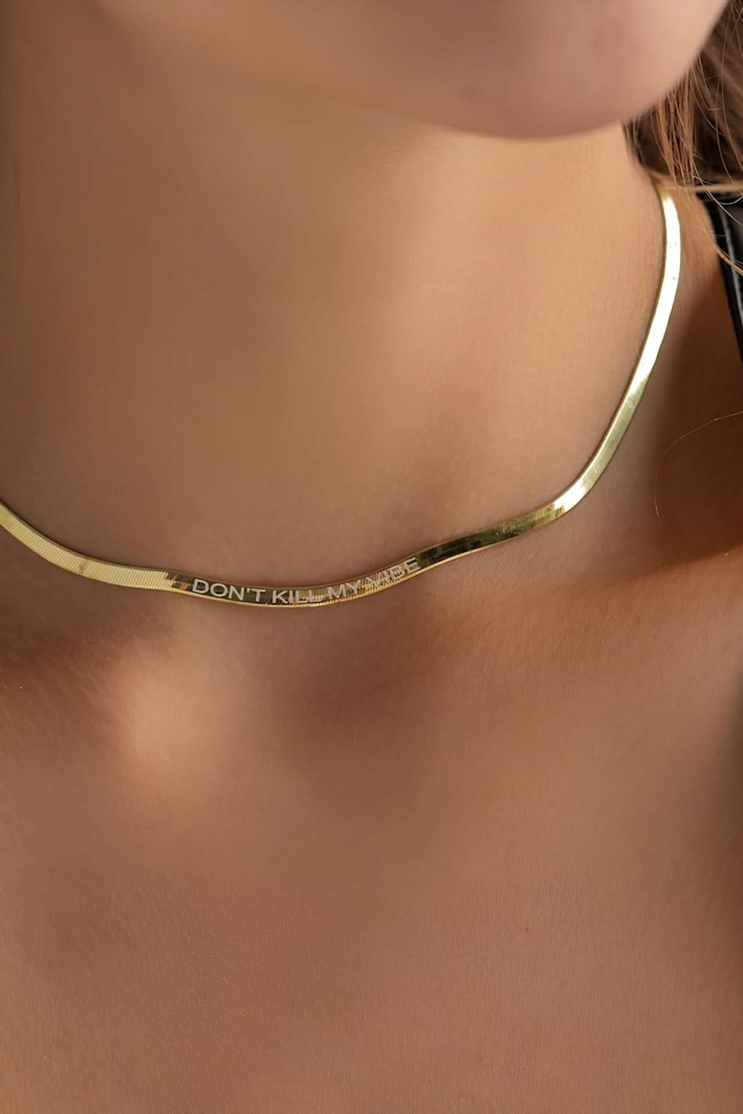 14K Herringbone Chain Necklace