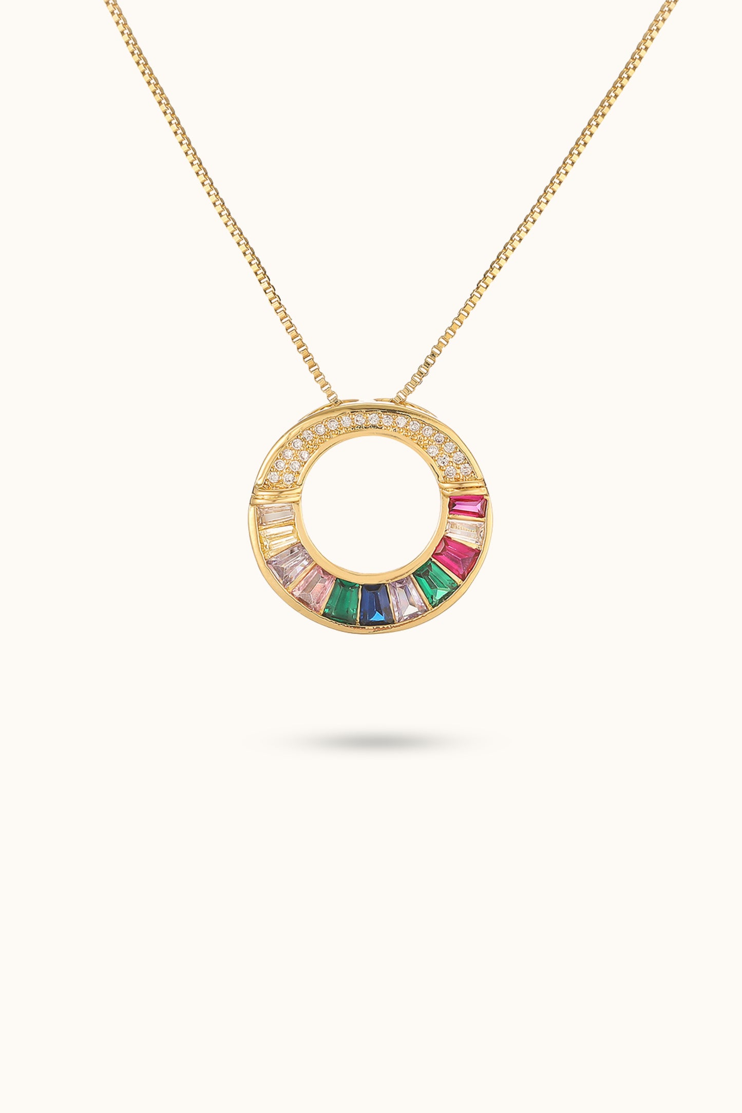 Hoop Square Diamond Pendant Necklace