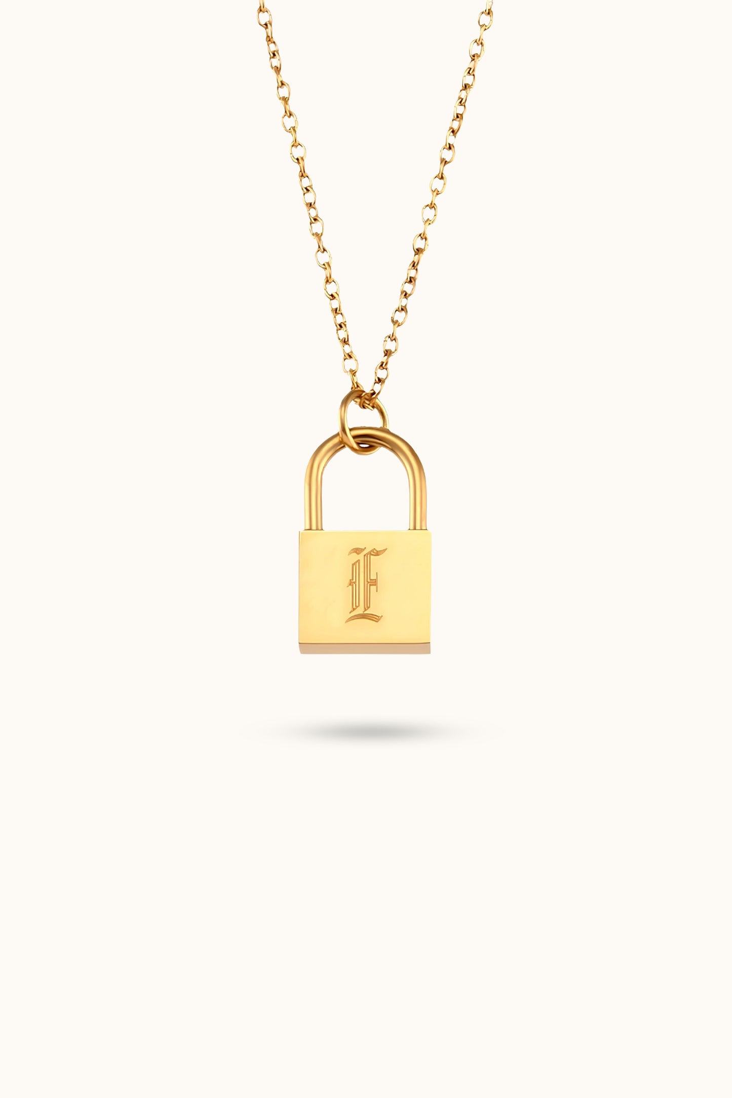 Initial Name Padlock Heart Necklace