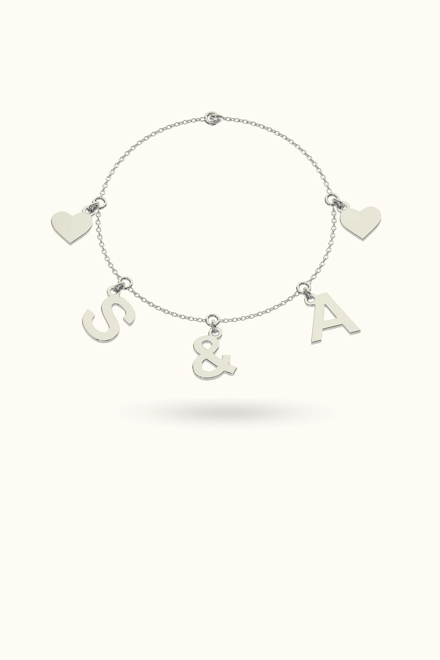 Letter Charm Bracelet in 14k