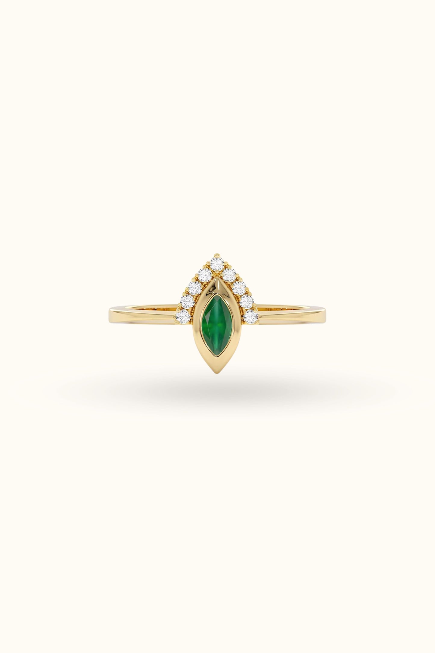 Marquise Birthstone Gold Ring