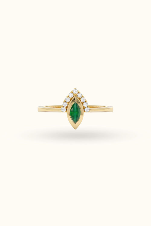 Marquise Birthstone Gold Ring