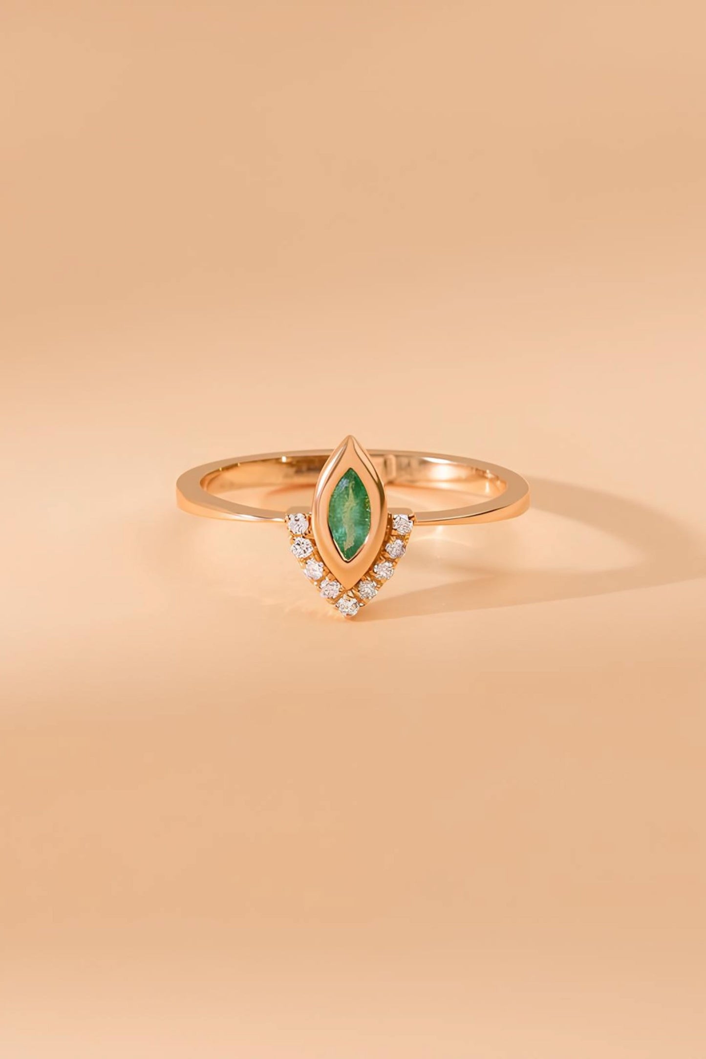 Marquise Birthstone Gold Ring