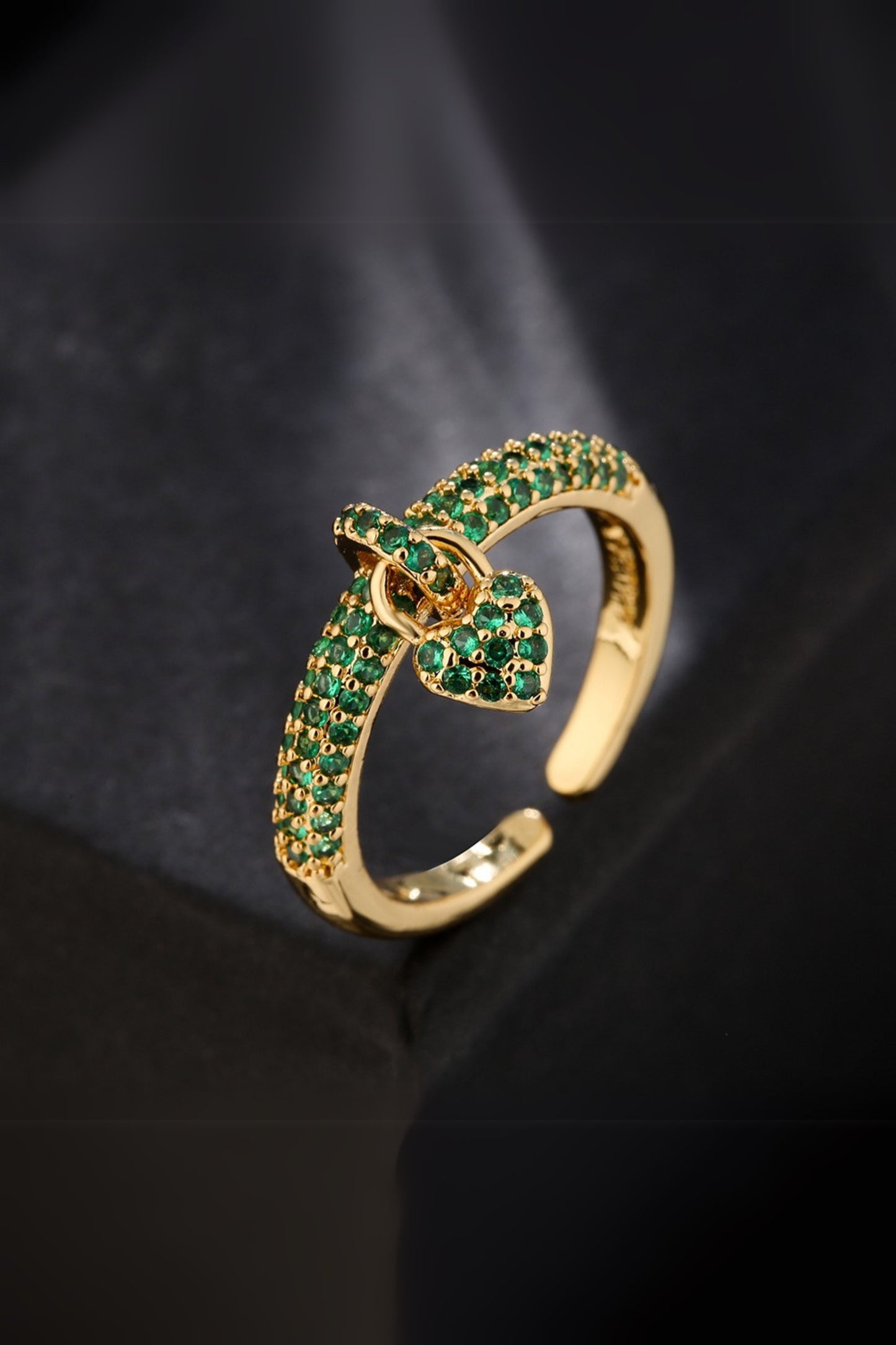 Micro-Paved Diamond Heart Ring