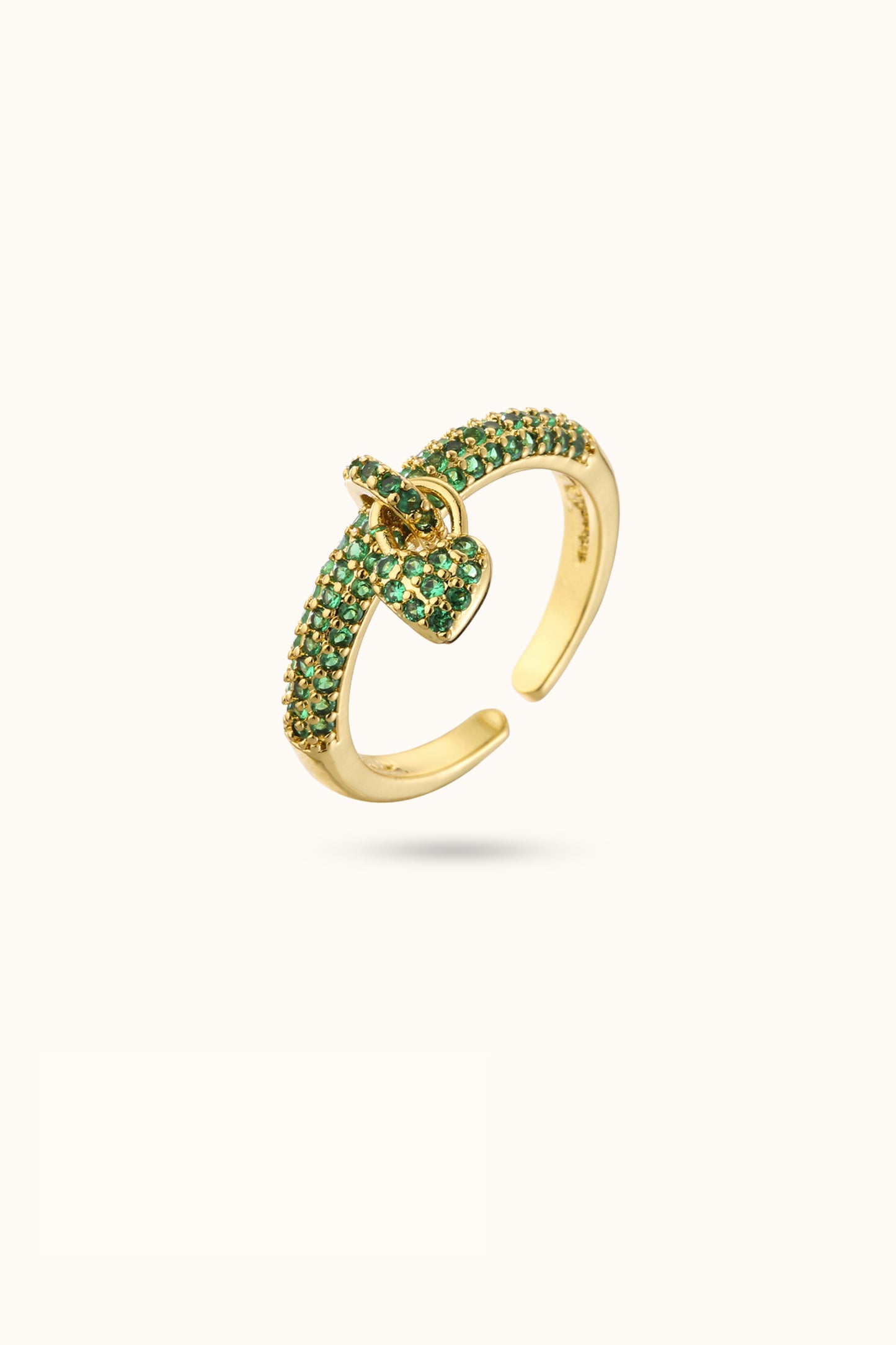 Micro-Paved Diamond Heart Ring