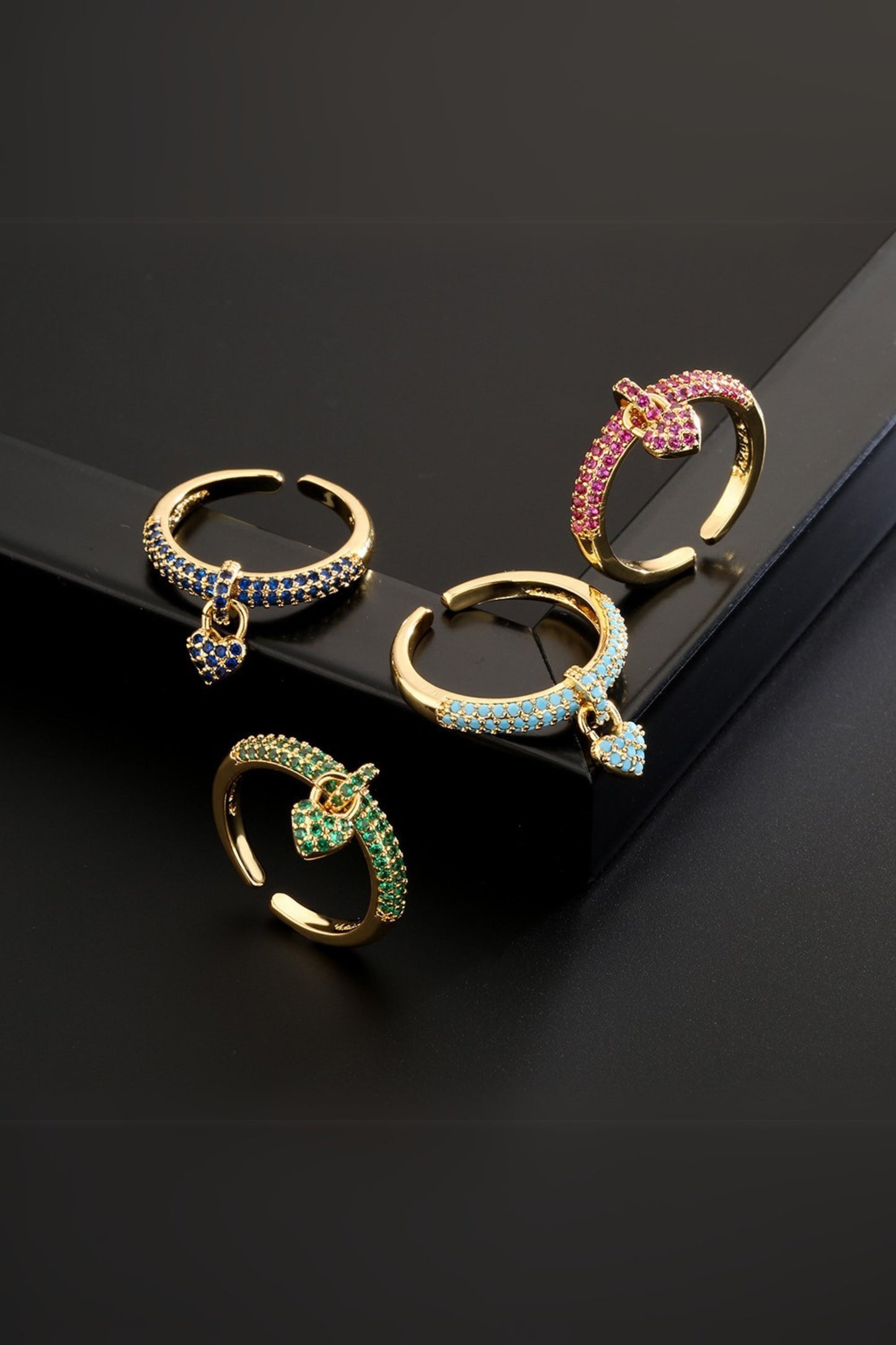 Micro-Paved Diamond Heart Ring