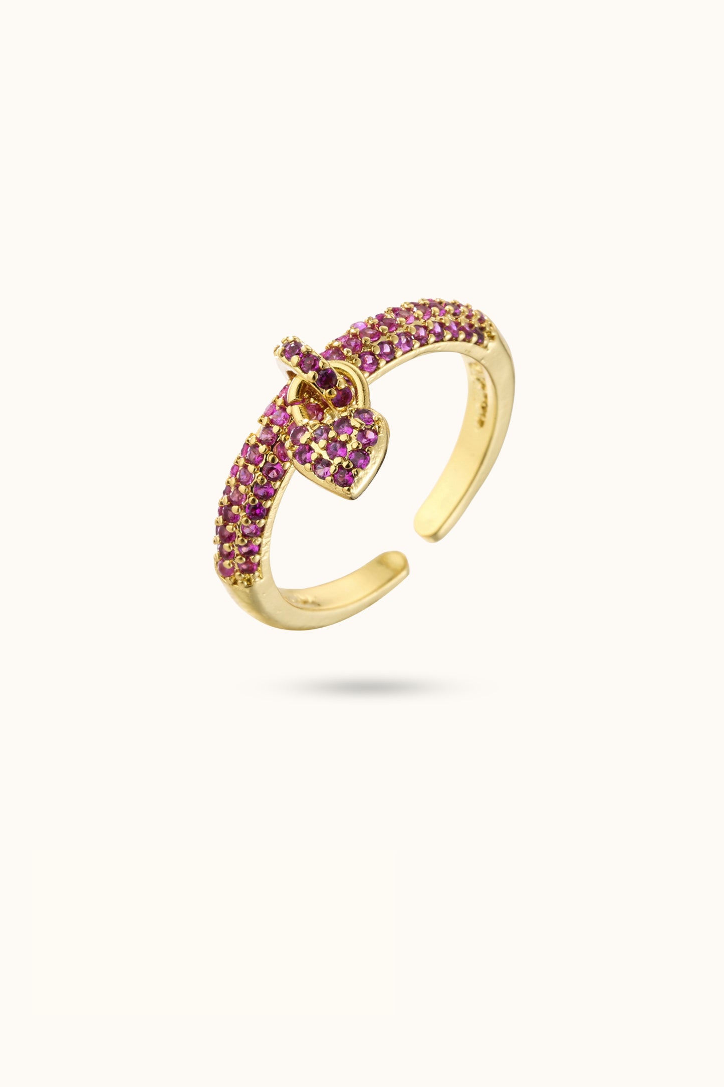 Micro-Paved Diamond Heart Ring