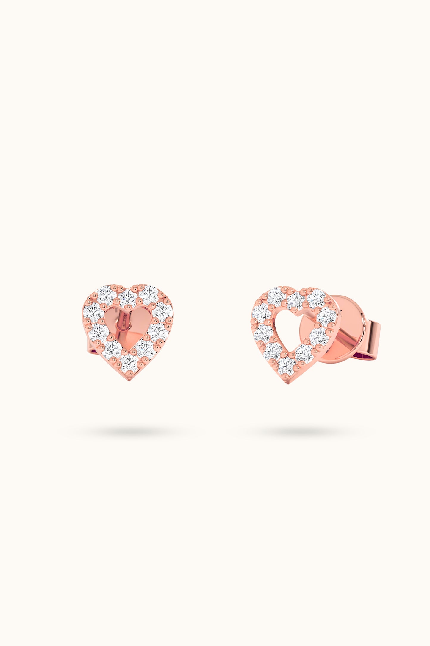 Mini Diamond hollow Heart Earrings