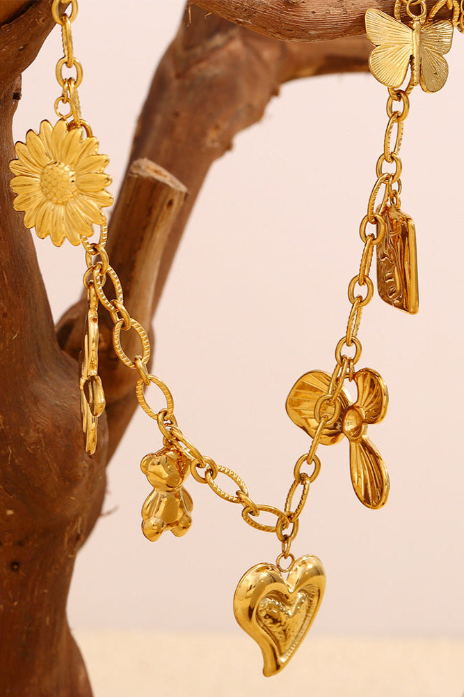 Mix-and-Match Love Heart and Sunflower Necklace