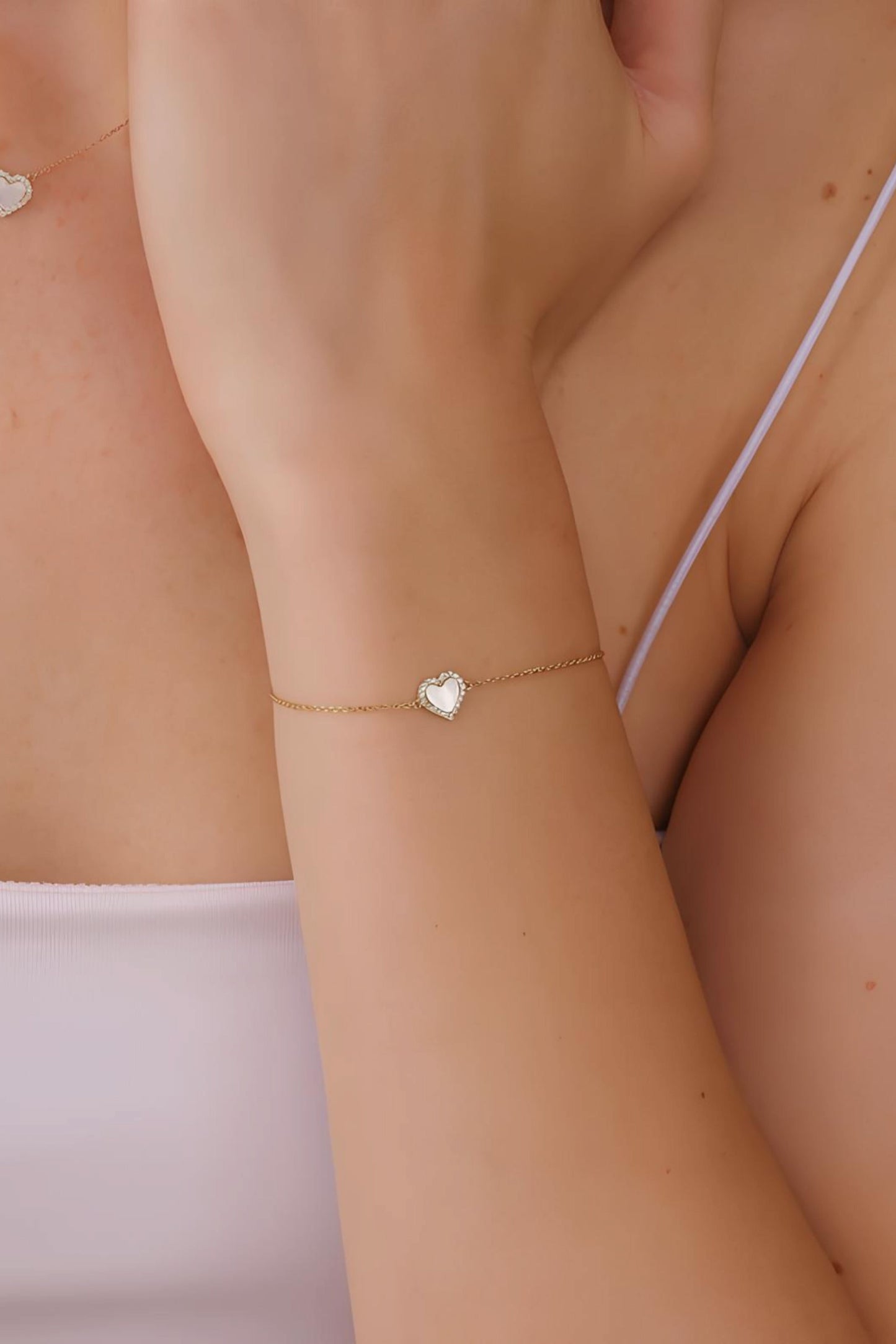 Mother of Pearl Heart Bracelet