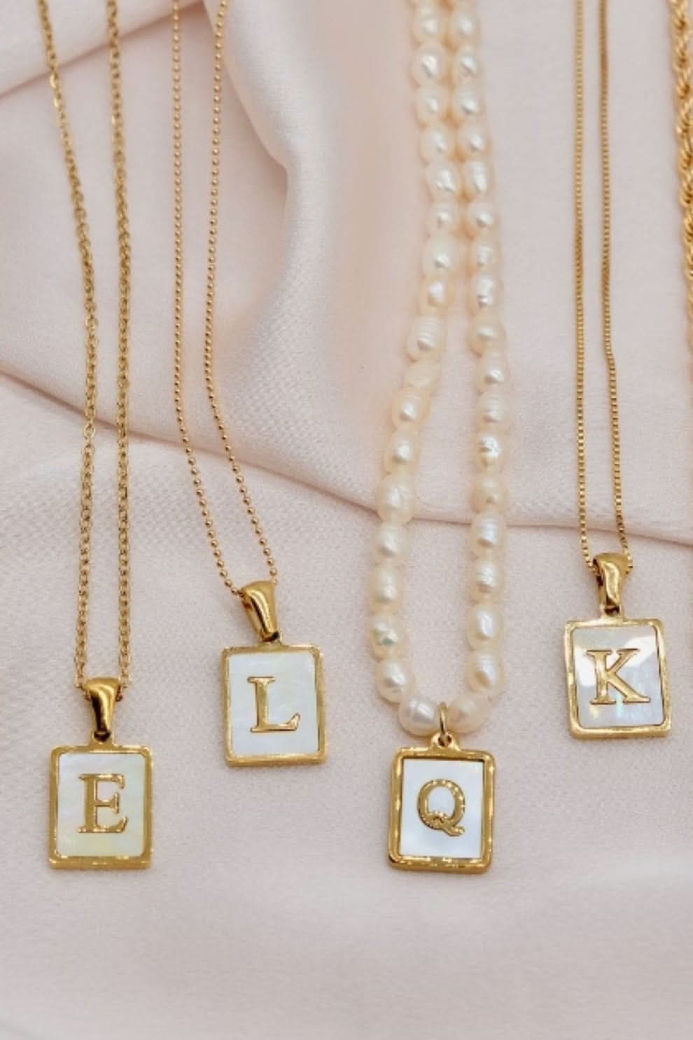 Pearl Initial Necklace