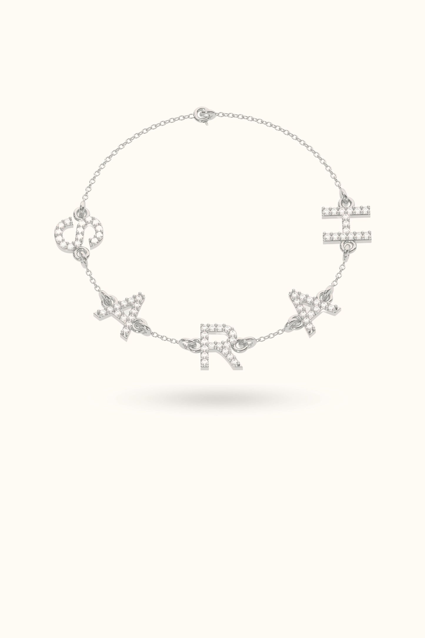 Multi Diamond Name Letter Bracelet