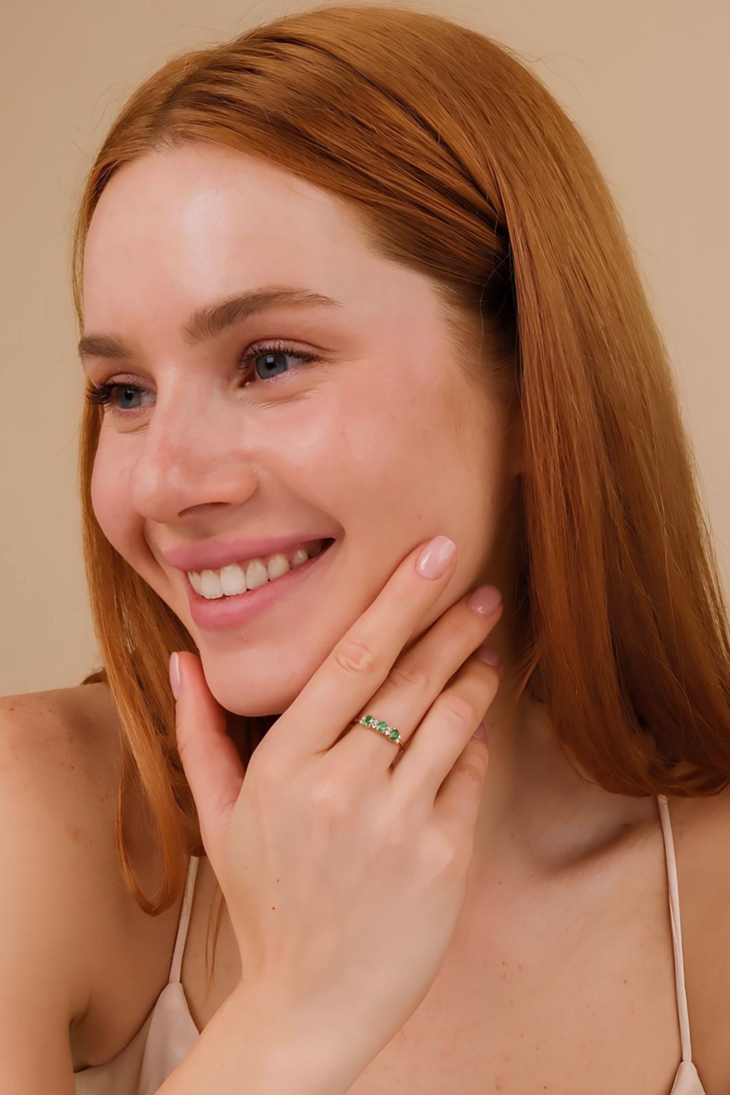 Natural Stone Birthstone Statement Ring