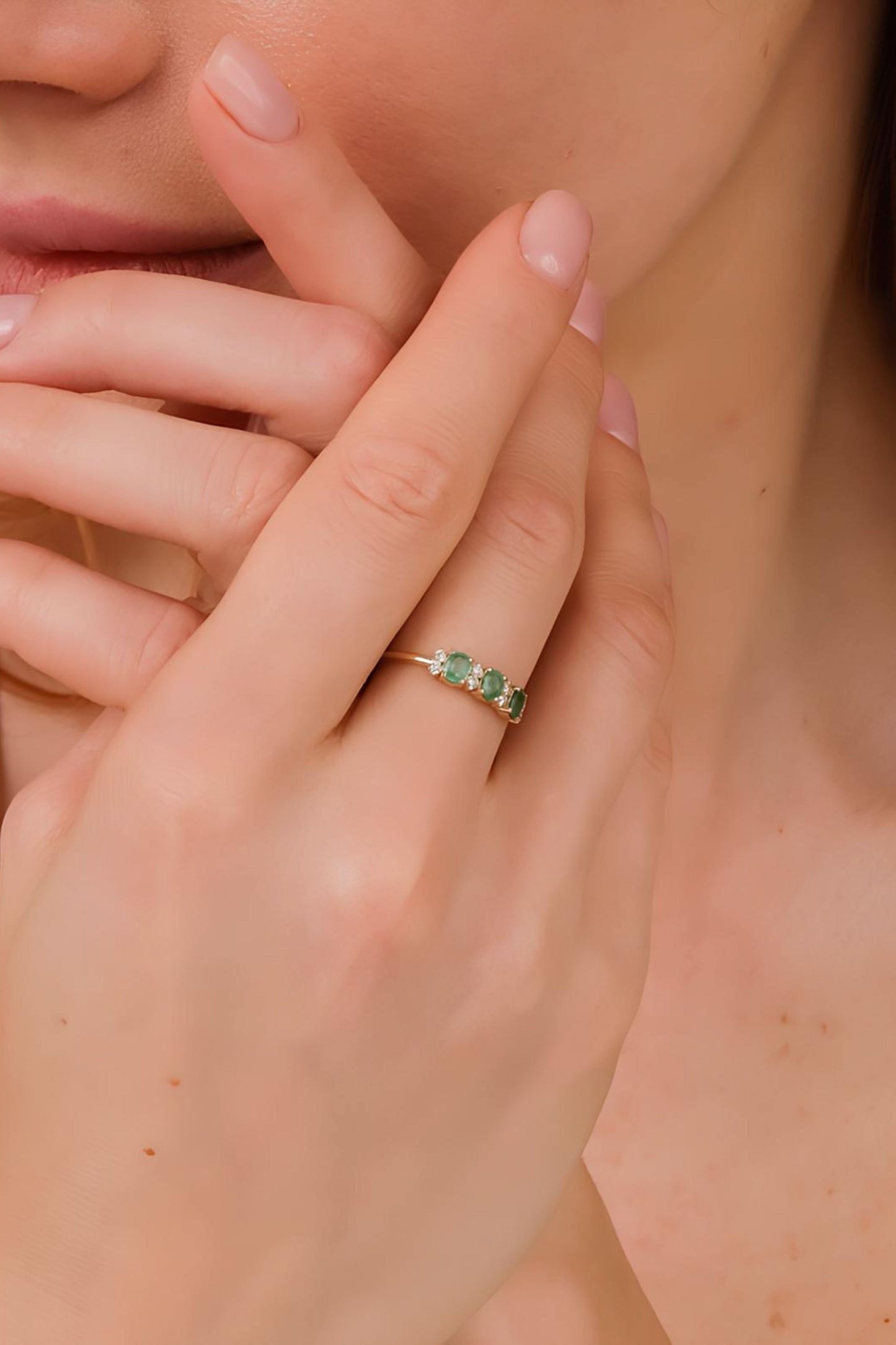 Natural Stone Birthstone Statement Ring