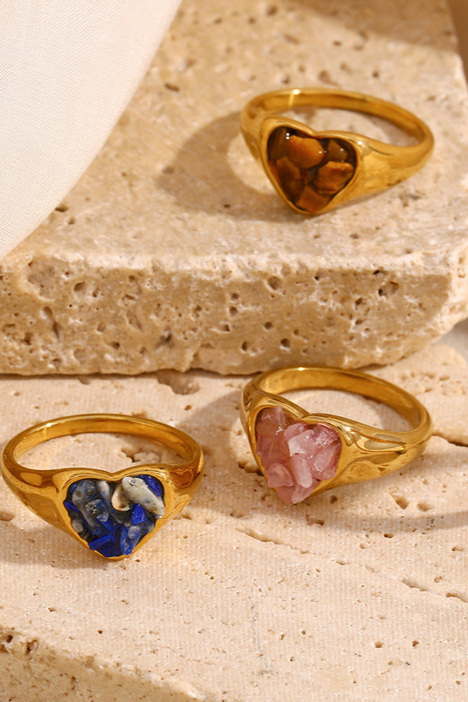 Natural crystal turquoise ring