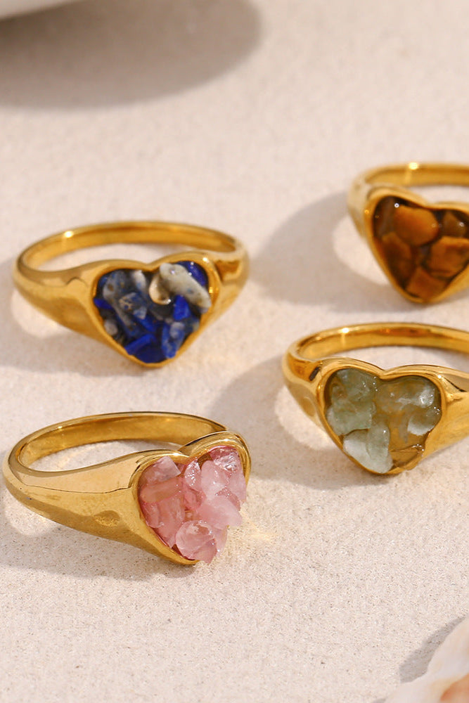 Natural crystal turquoise ring