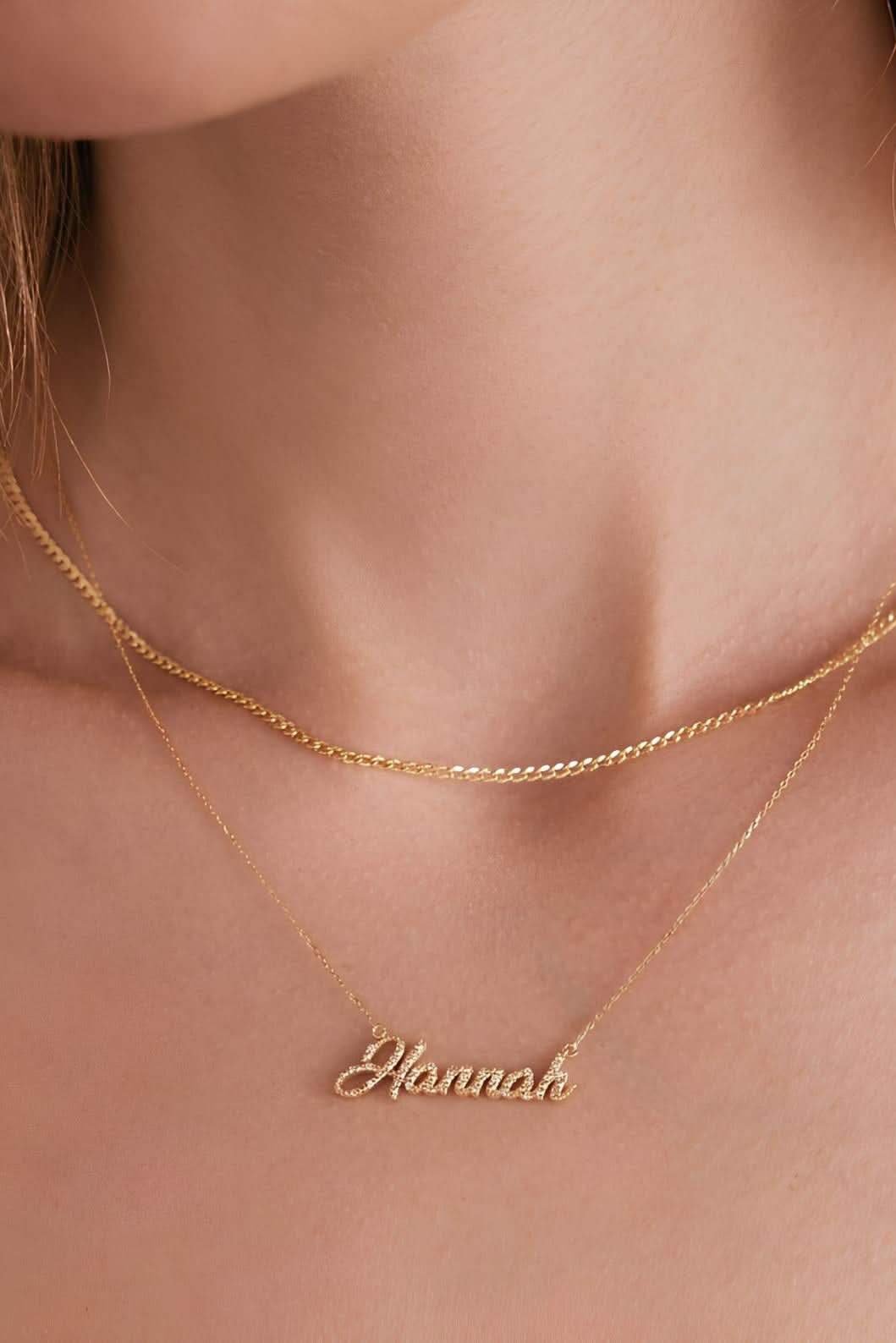 Pave Script Name Necklace