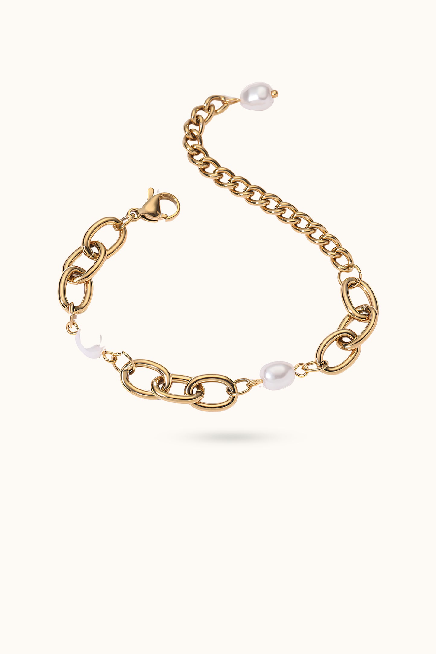 Pearl Hoop Chain Bracelet