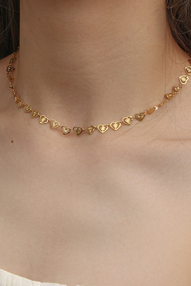 Pearl tail heart Chain necklace
