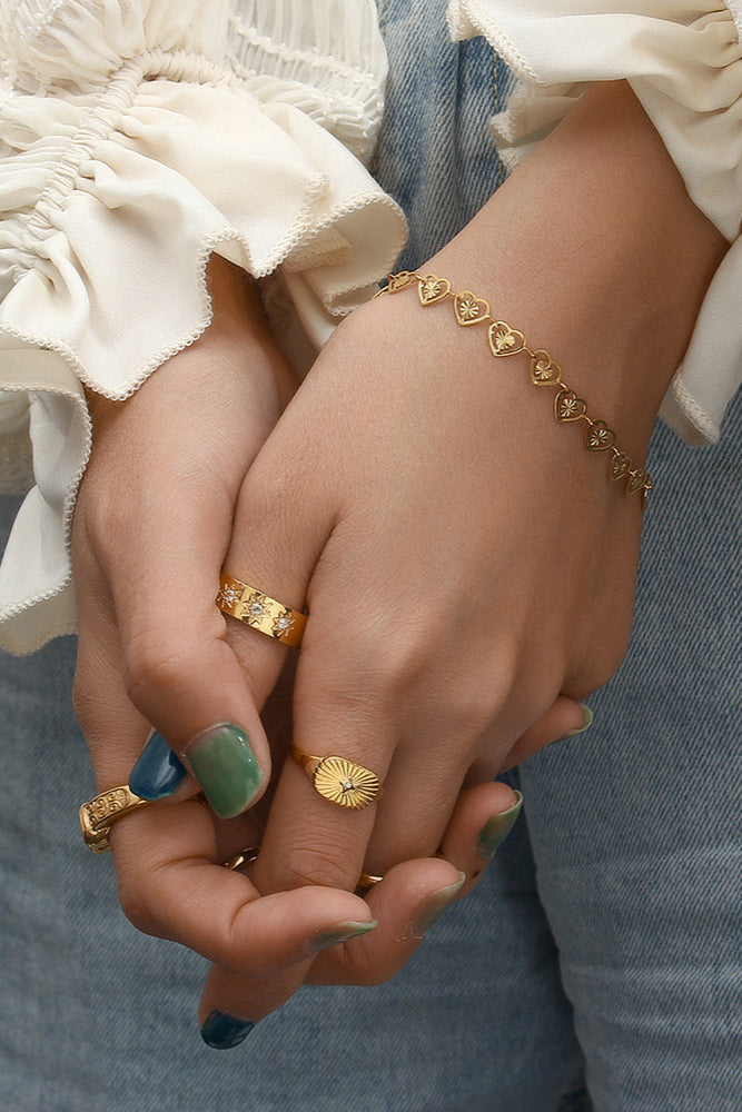 Pearl tail heart Chain Bracelet
