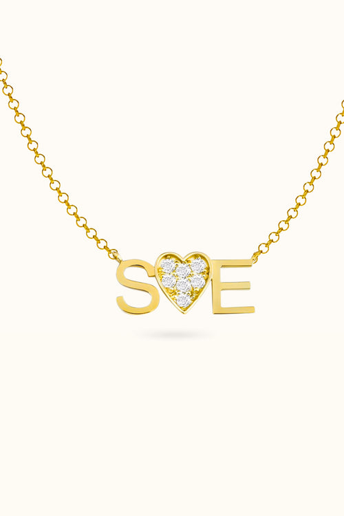 Personalized Custom Initial Heart Necklace