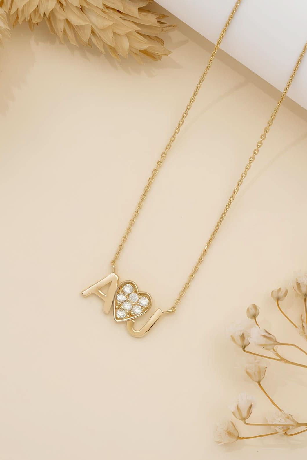 Personalized Custom Initial Heart Necklace