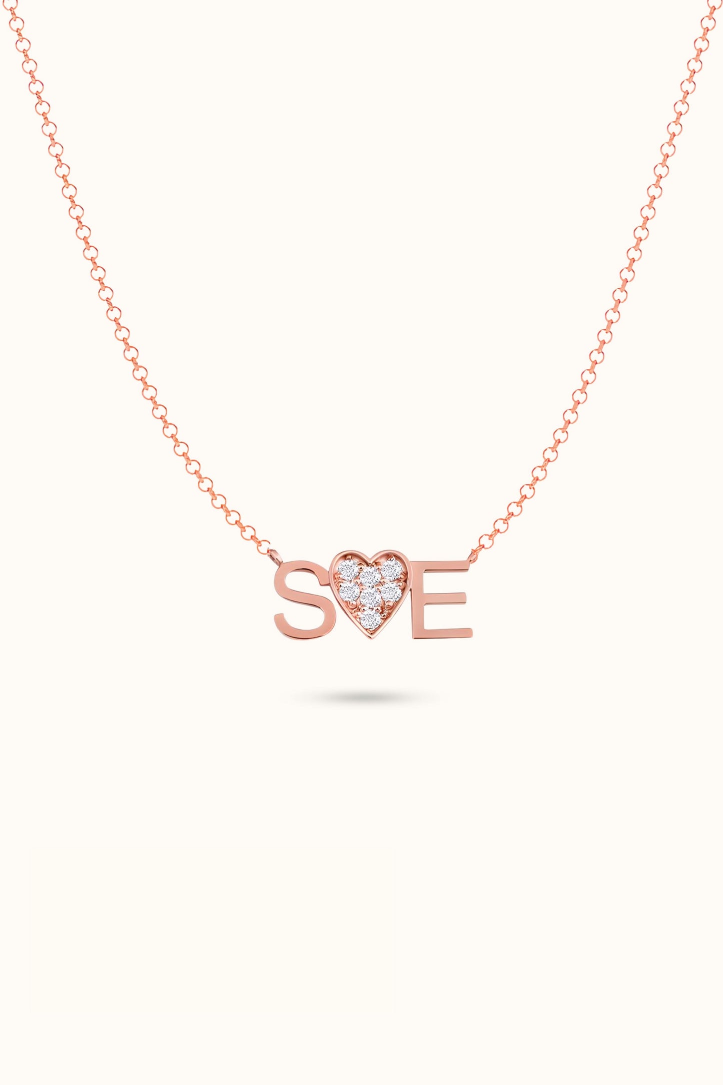Personalized Custom Initial Heart Necklace