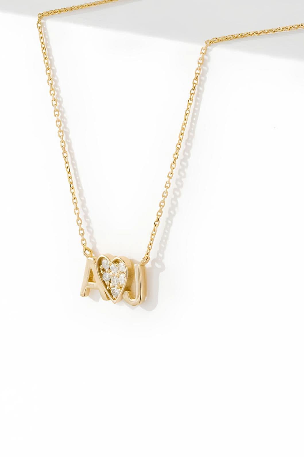 Personalized Custom Initial Heart Necklace
