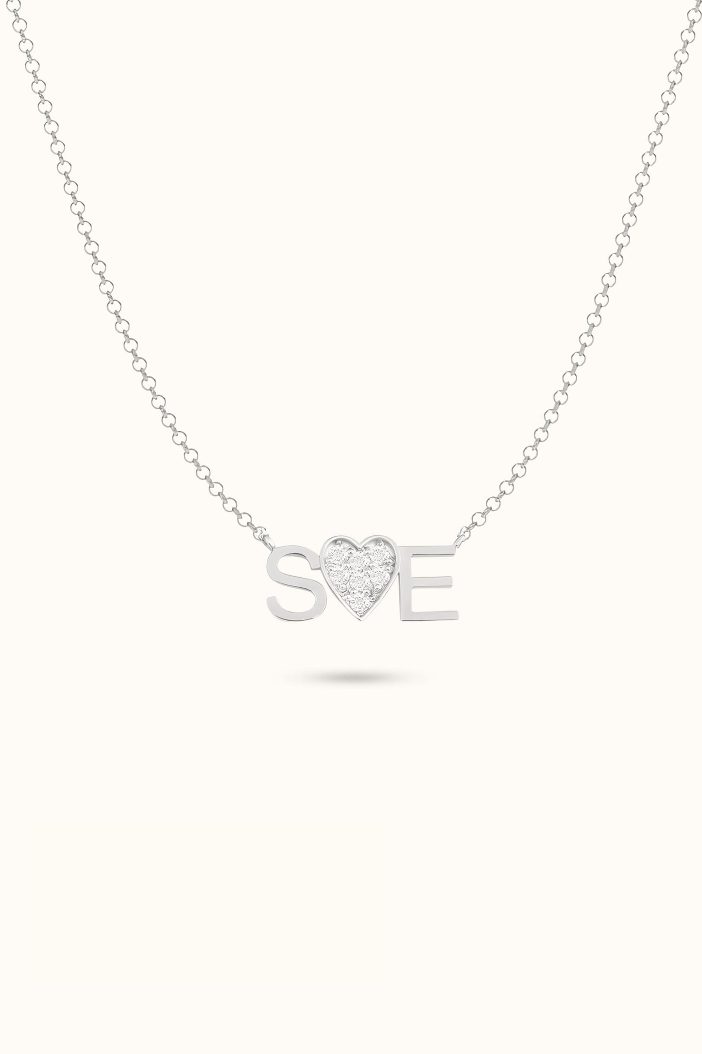 Personalized Custom Initial Heart Necklace