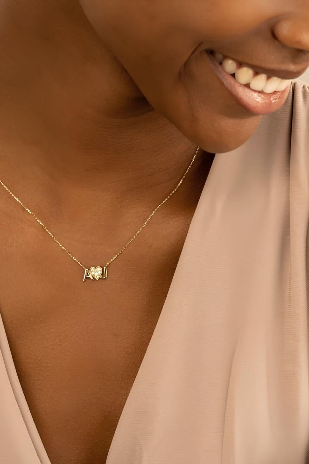 Personalized Custom Initial Heart Necklace