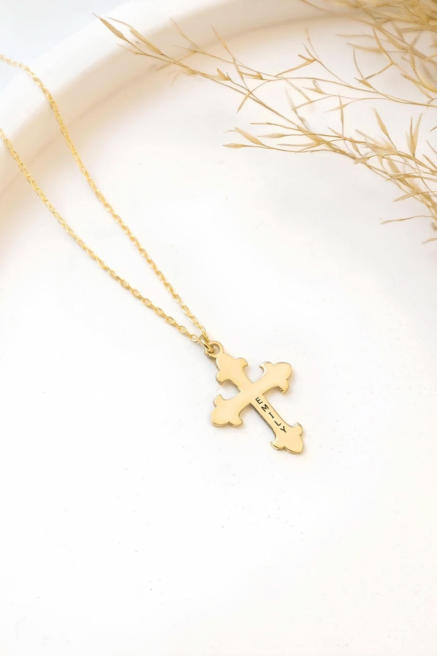 Pope Cross Name Necklace