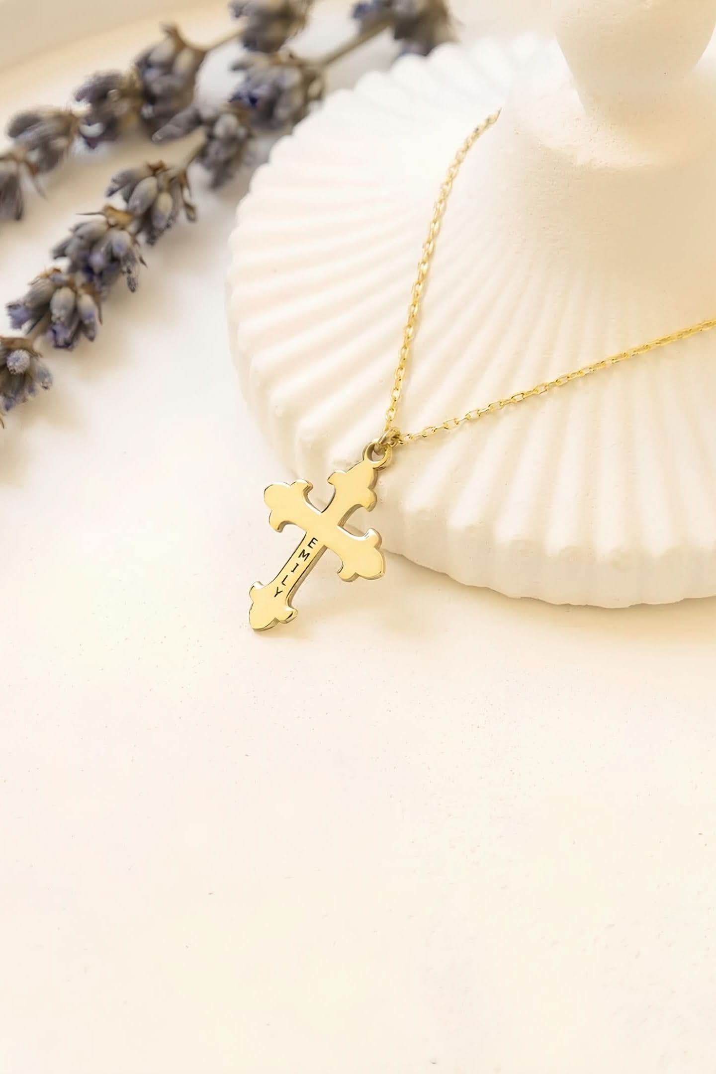 Pope Cross Name Necklace
