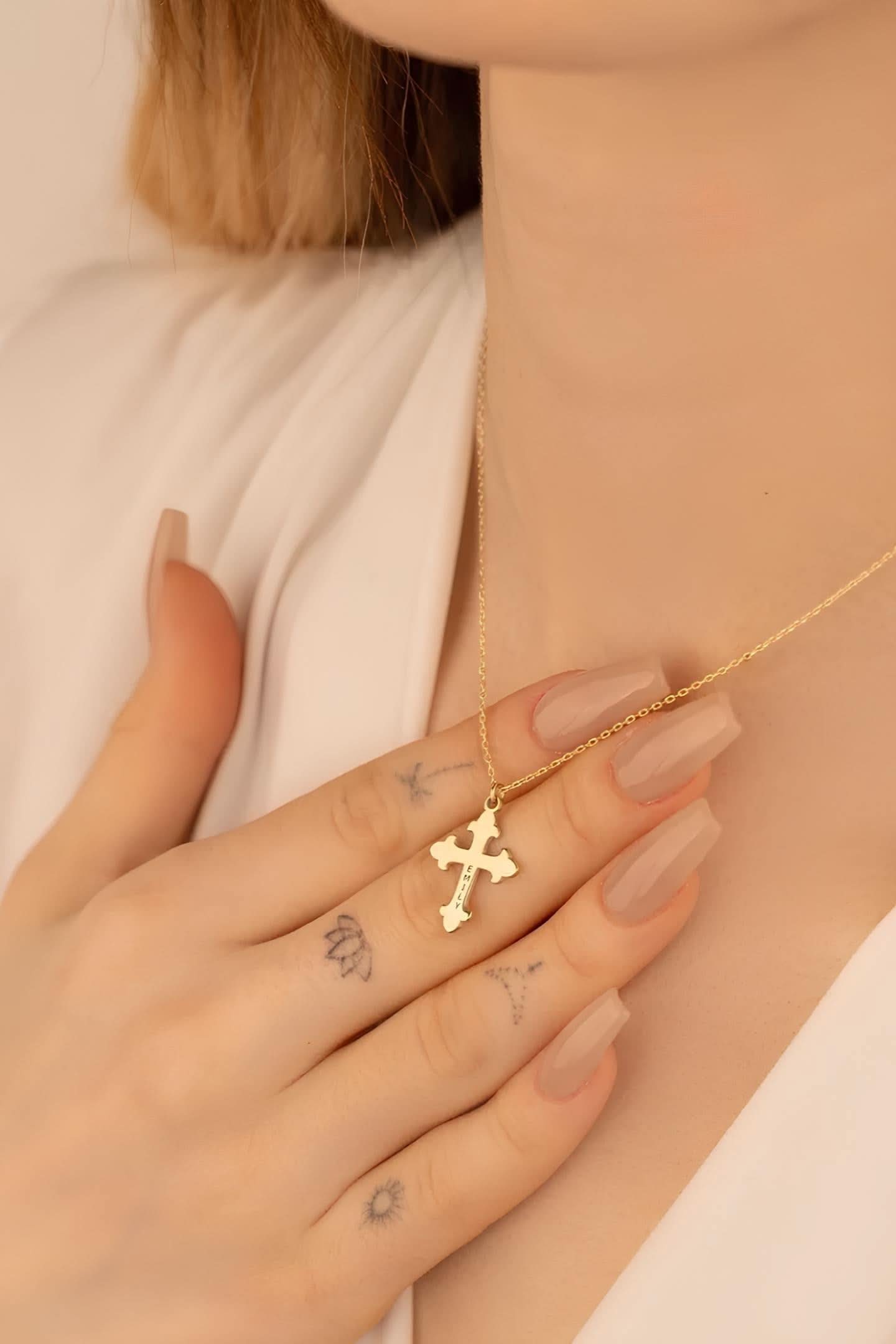 Pope Cross Name Necklace