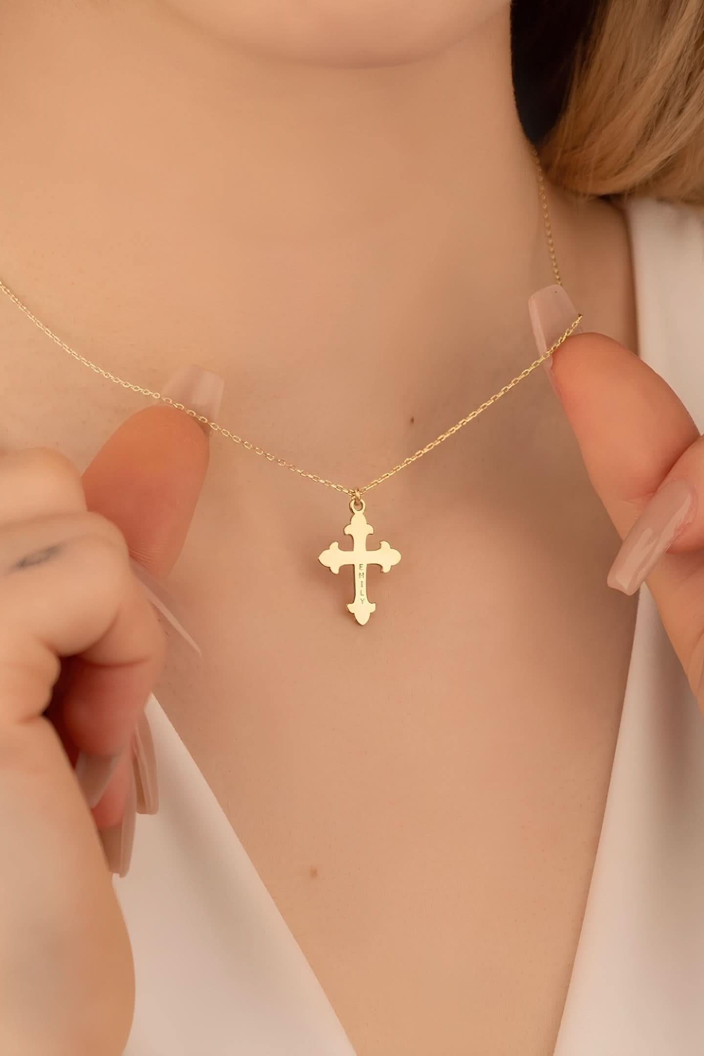 Pope Cross Name Necklace