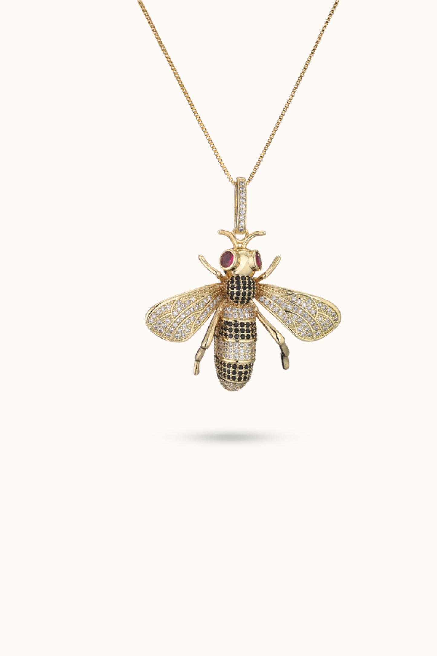 Punk Diamond Wasp Pendant Necklace