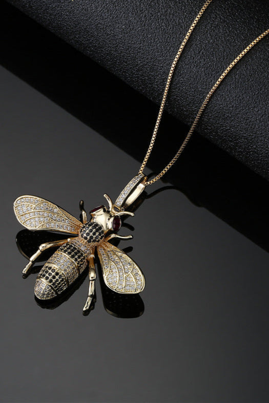 Punk Diamond Wasp Pendant Necklace