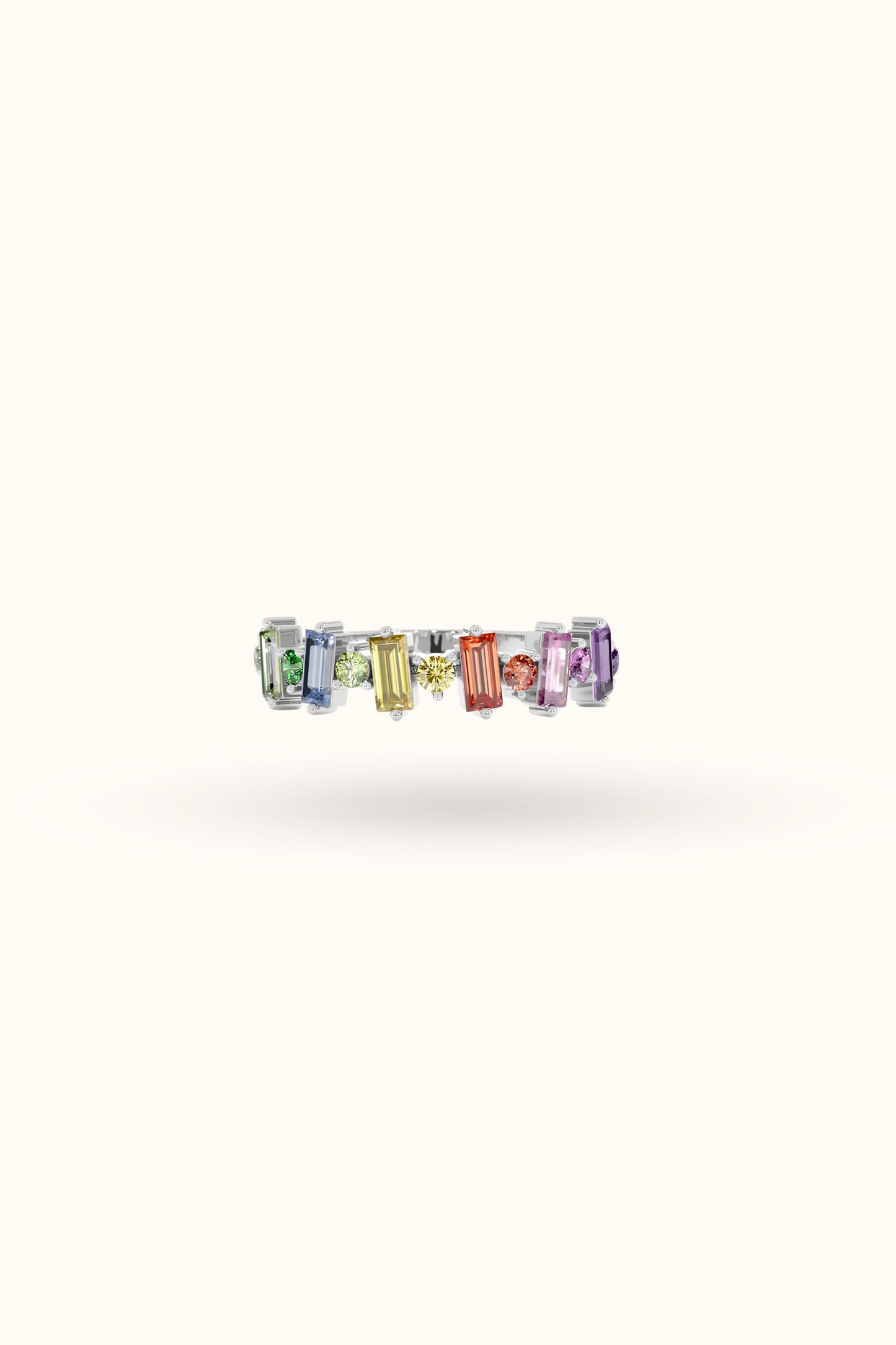 Rainbow Sapphire Cluster Ring