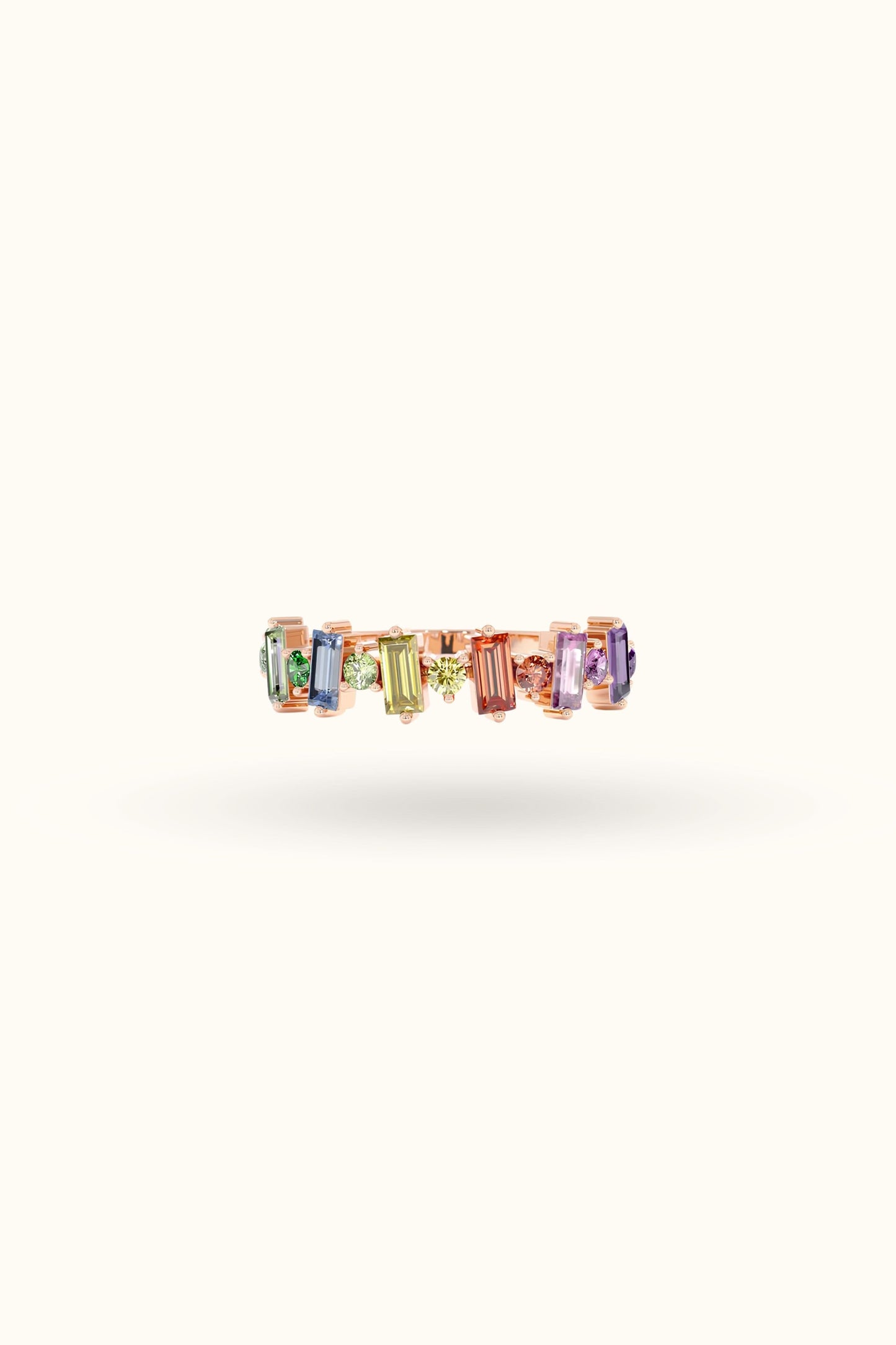 Rainbow Sapphire Cluster Ring