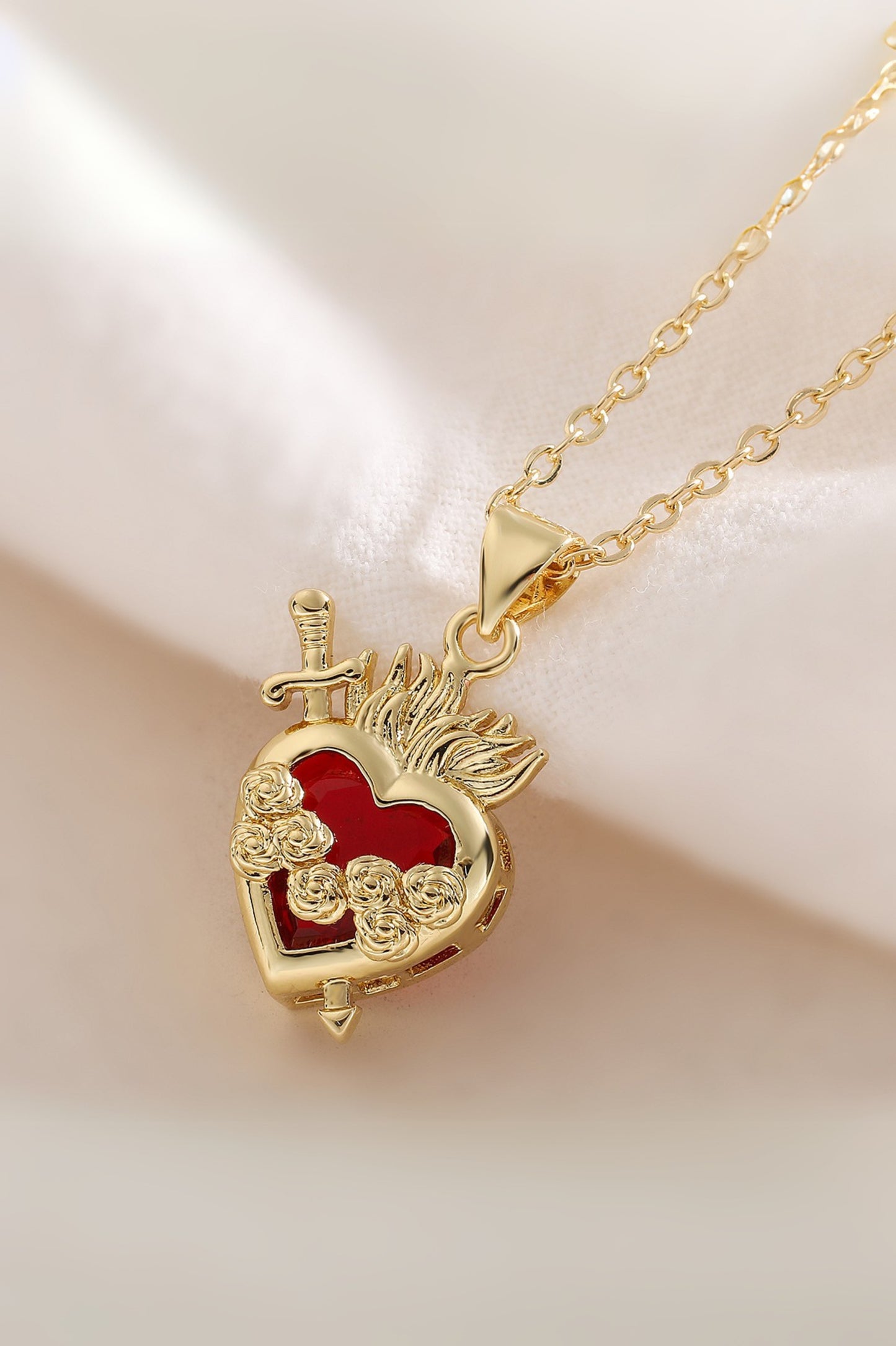 Red Heart Pendant Necklace