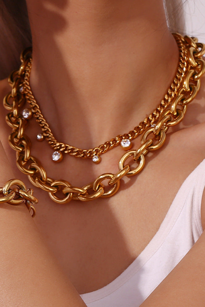 Round thick chain necklace