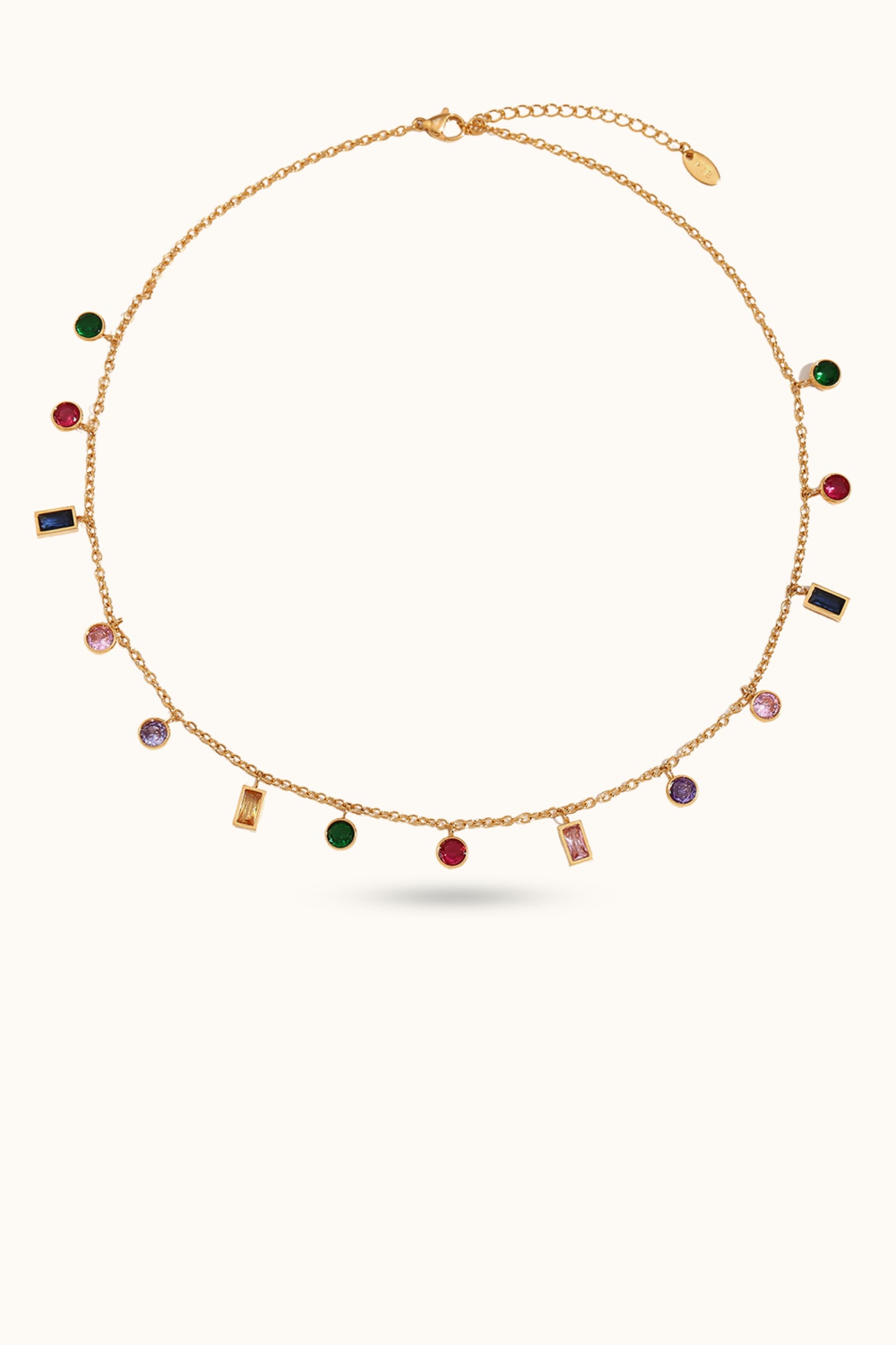 Row birthstone necklace