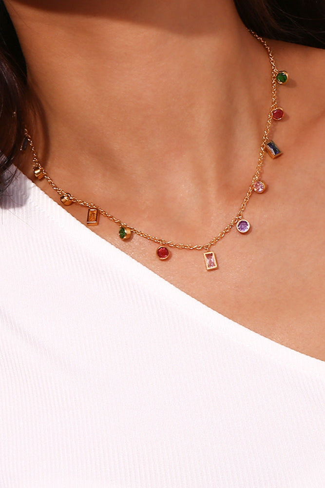 Row birthstone necklace