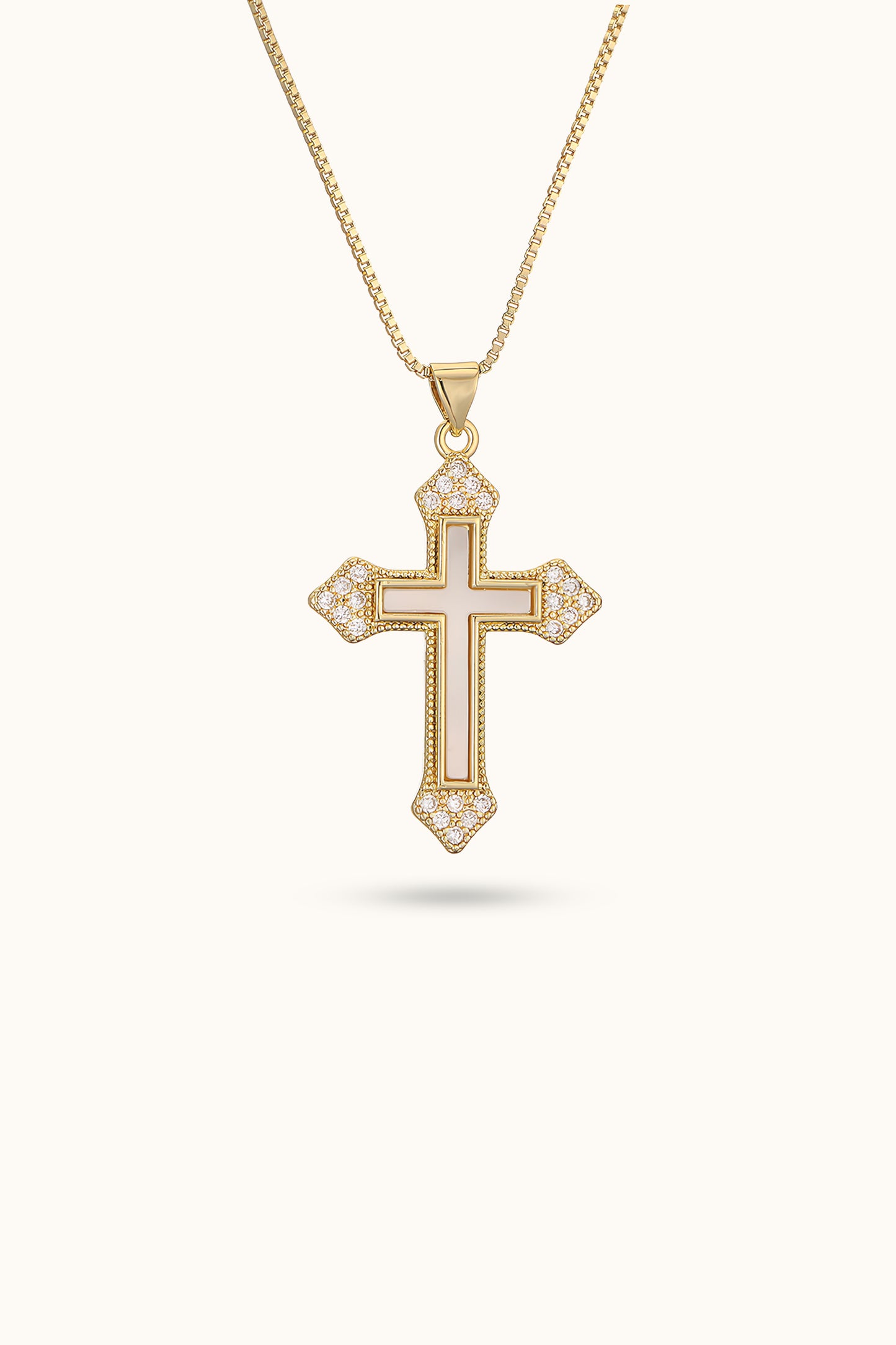 Pearl Cross Pendant Necklace