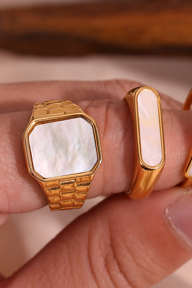 White Mother-of-Pearl Watch Ring