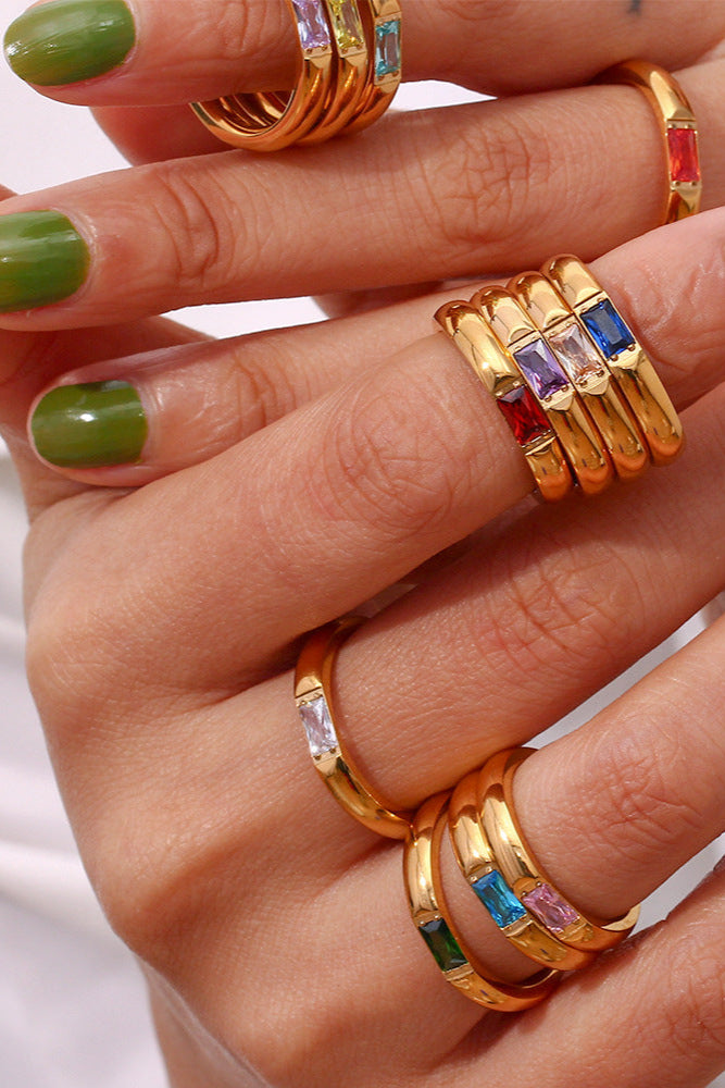 Single multi Birthstone Rings