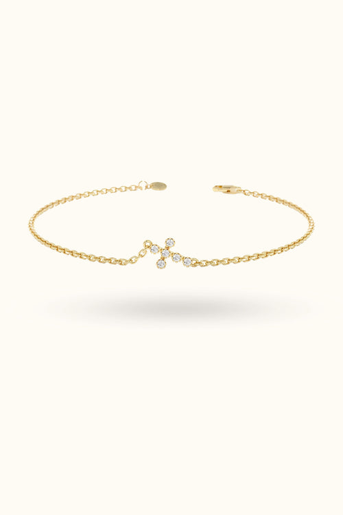 Small Diamond Cross Bracelet
