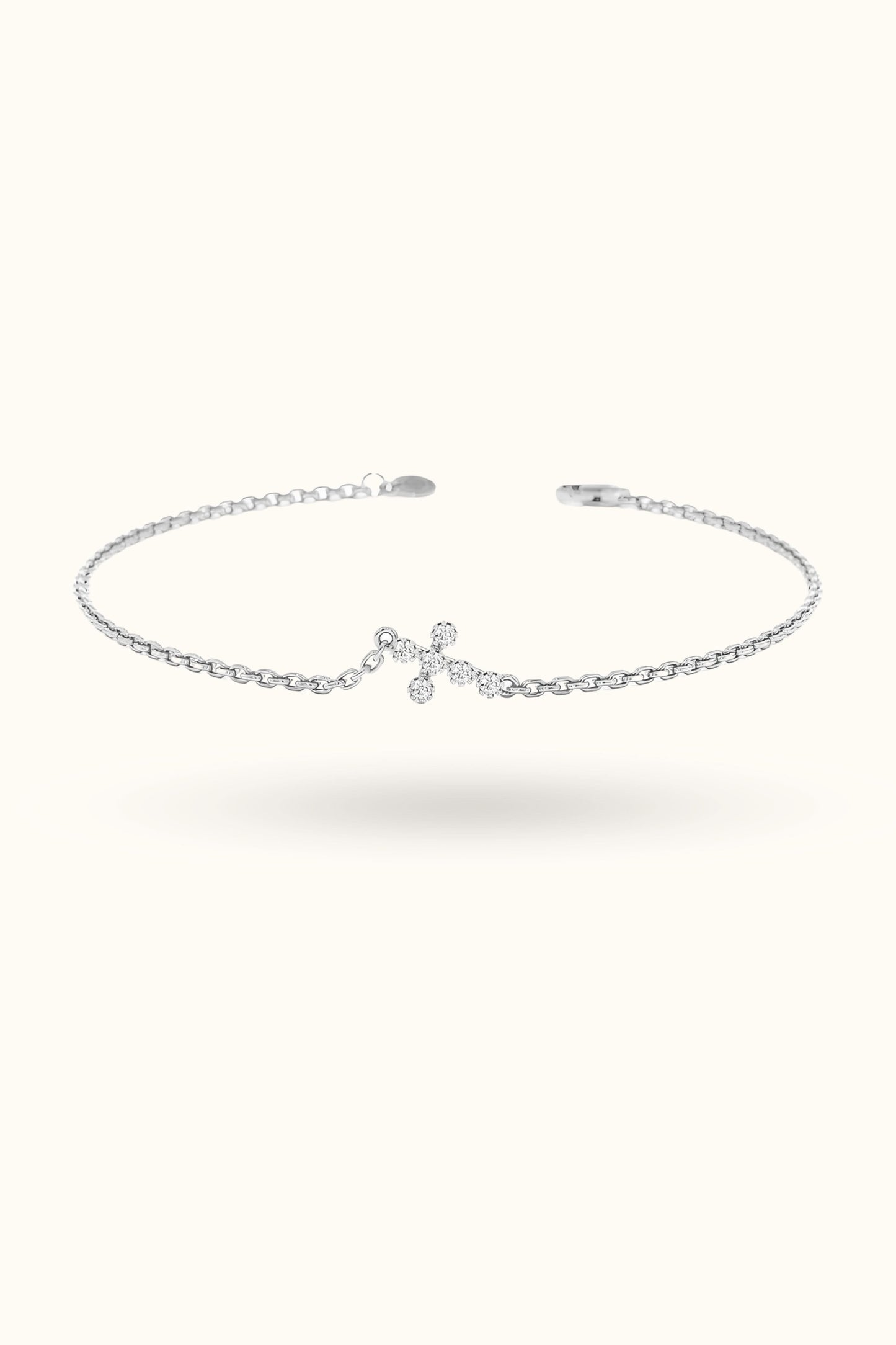 Small Diamond Cross Bracelet