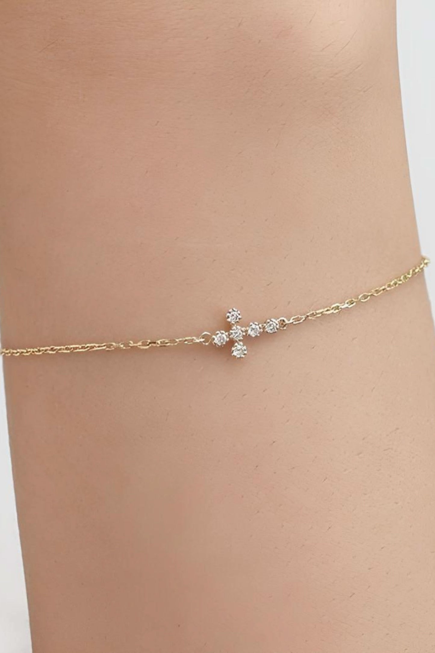 Small Diamond Cross Bracelet