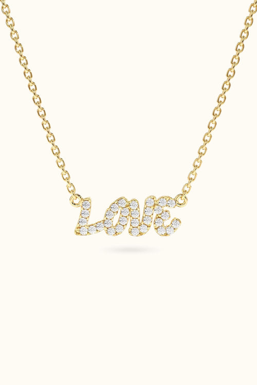 Small Diamond Name Love Necklace