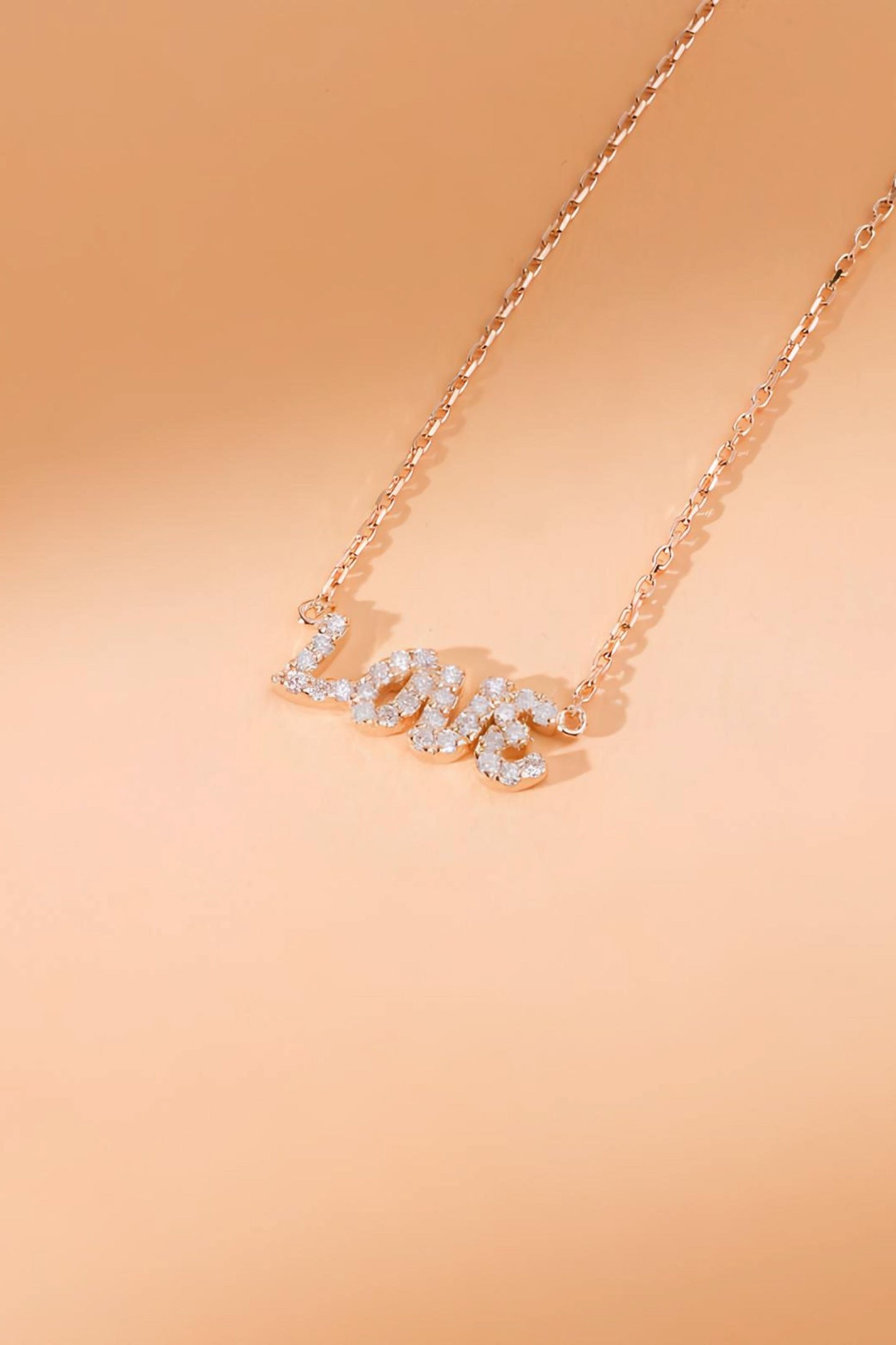 Small Diamond Name Love Necklace
